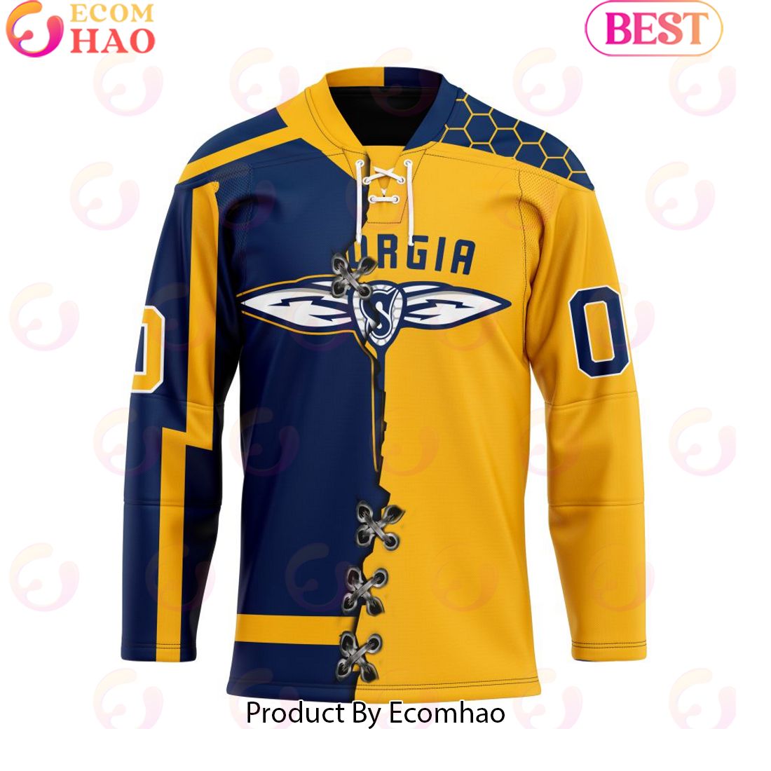 Personalized Georgia Swarm Mix Retro And Home Jersey Hockey Jersey