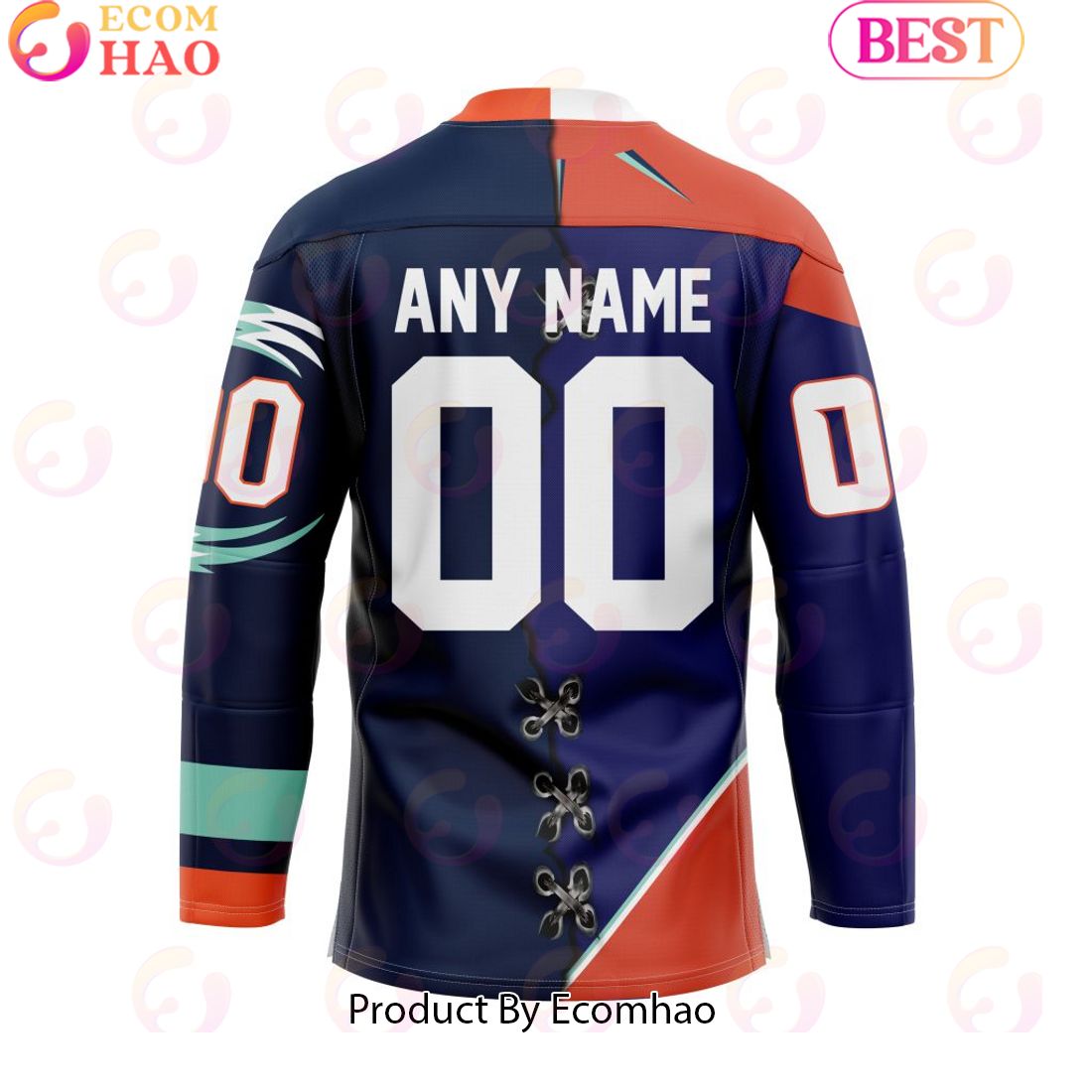 Personalized New York Riptide Mix Retro And Home Jersey Hockey Jersey