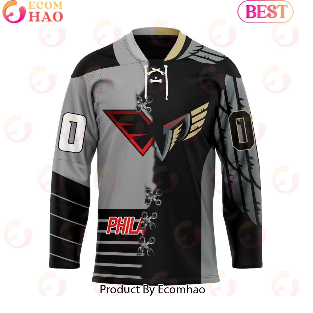 Personalized Philadelphia Wings Mix Retro And Home Jersey Hockey Jersey