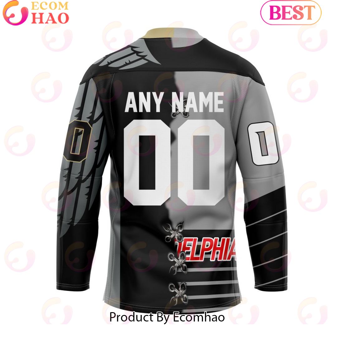 Personalized Philadelphia Wings Mix Retro And Home Jersey Hockey Jersey