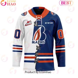 Custom Kamloops Blazers Mix Home And Away Hockey Jersey