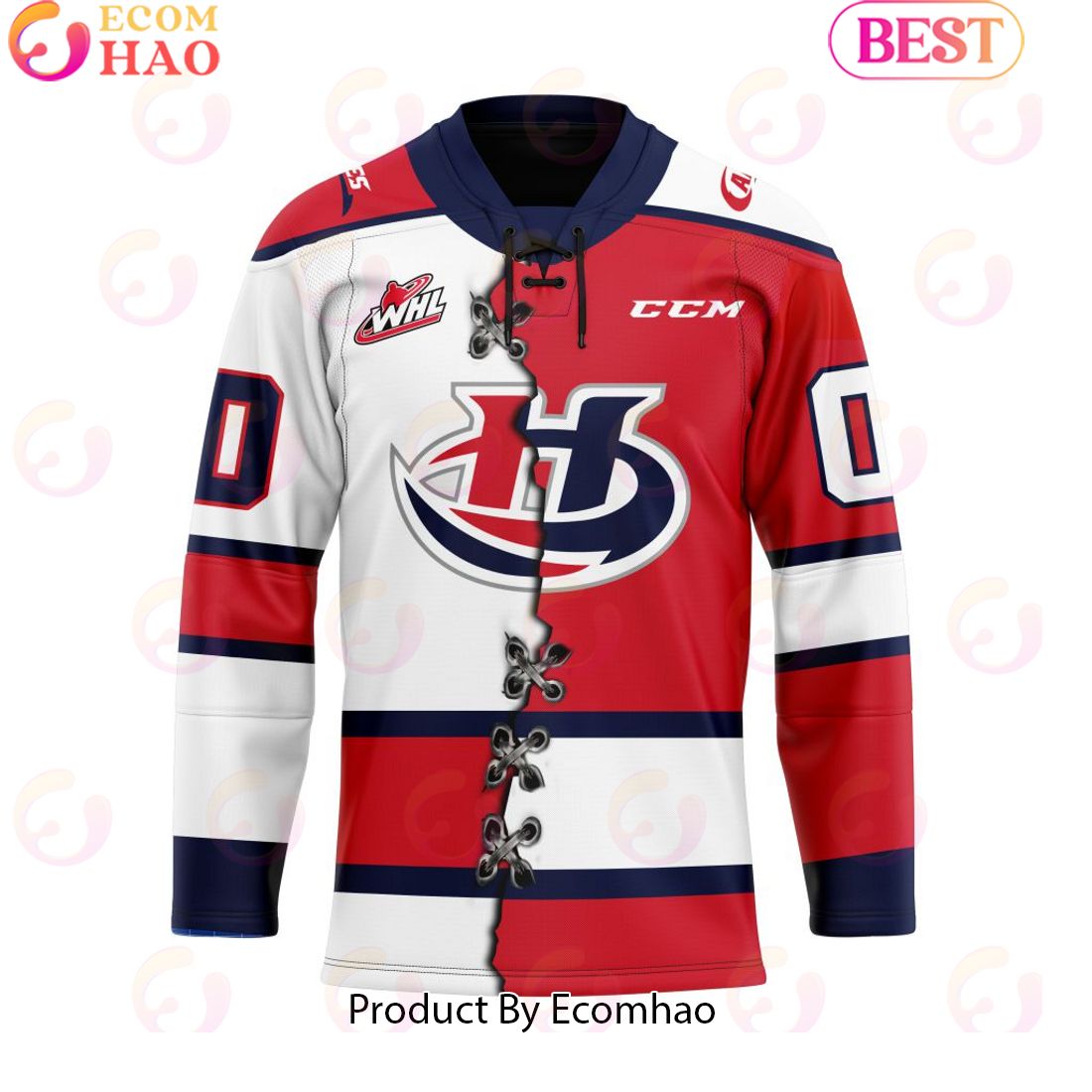 Custom Lethbridge Hurricanes Mix Home And Away Hockey Jersey