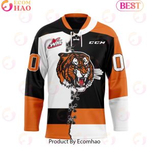 Custom Medicine Hat Tigers Mix Home And Away Hockey Jersey