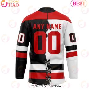 Custom Moose Jaw Warriors Mix Home And Away Hockey Jersey