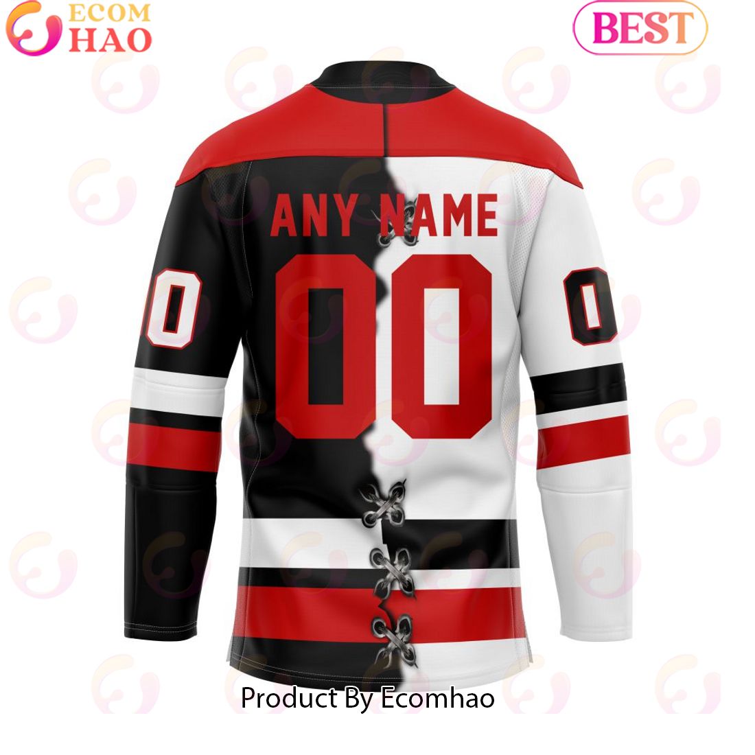 Custom Moose Jaw Warriors Mix Home And Away Hockey Jersey