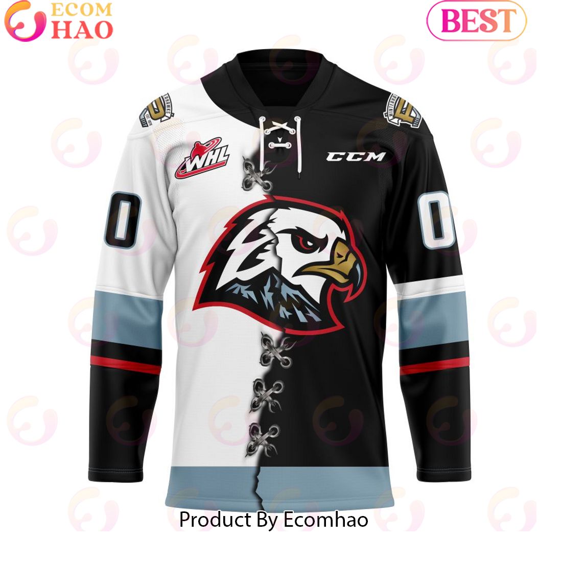 Custom Portland Winterhawks Mix Home And Away Hockey Jersey