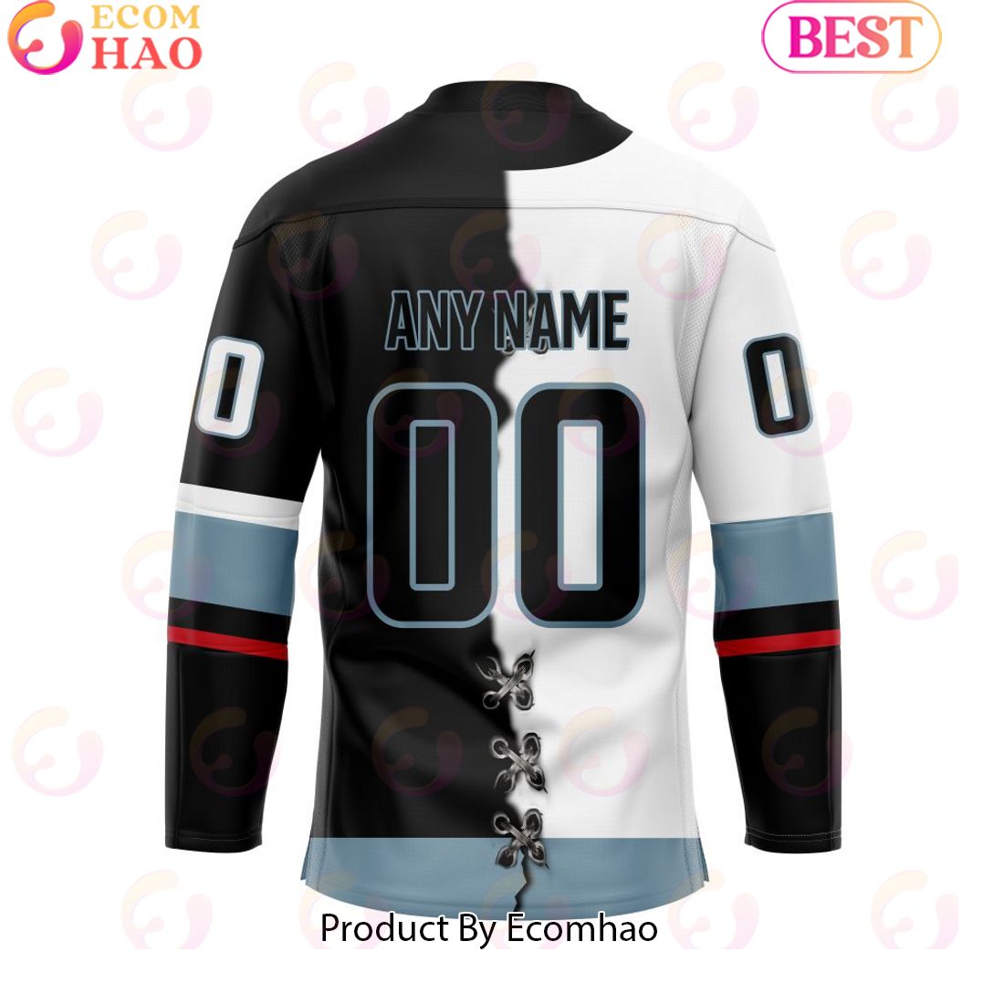 Custom Portland Winterhawks Mix Home And Away Hockey Jersey