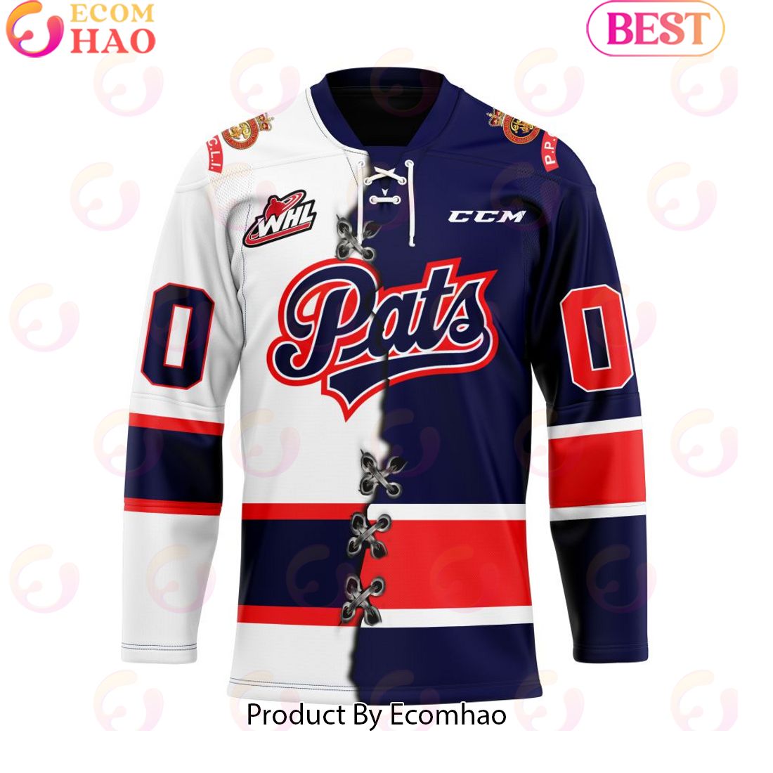 Custom Regina Pats Mix Home And Away Hockey Jersey