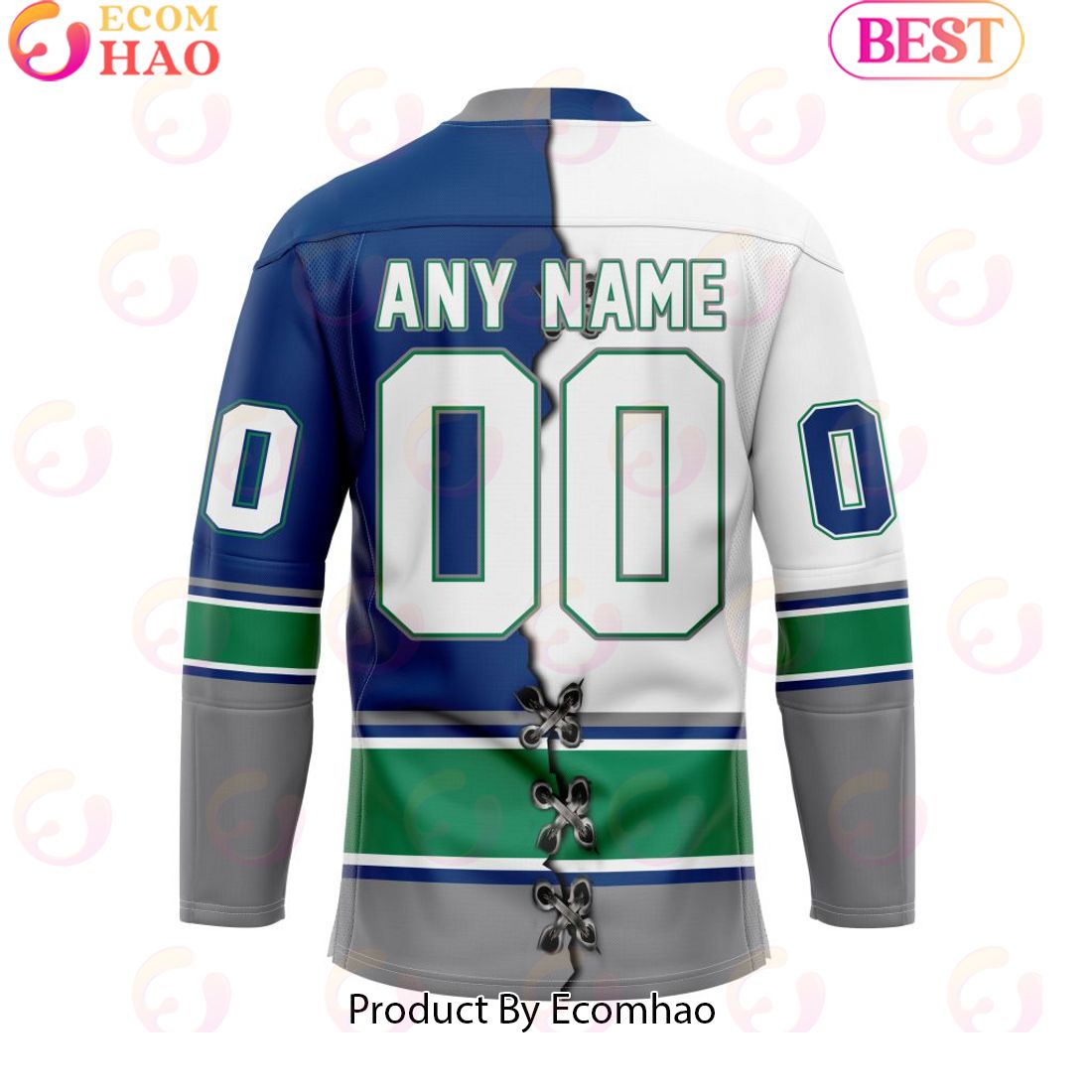 Custom Seattle Thunderbirds Mix Home And Away Hockey Jersey