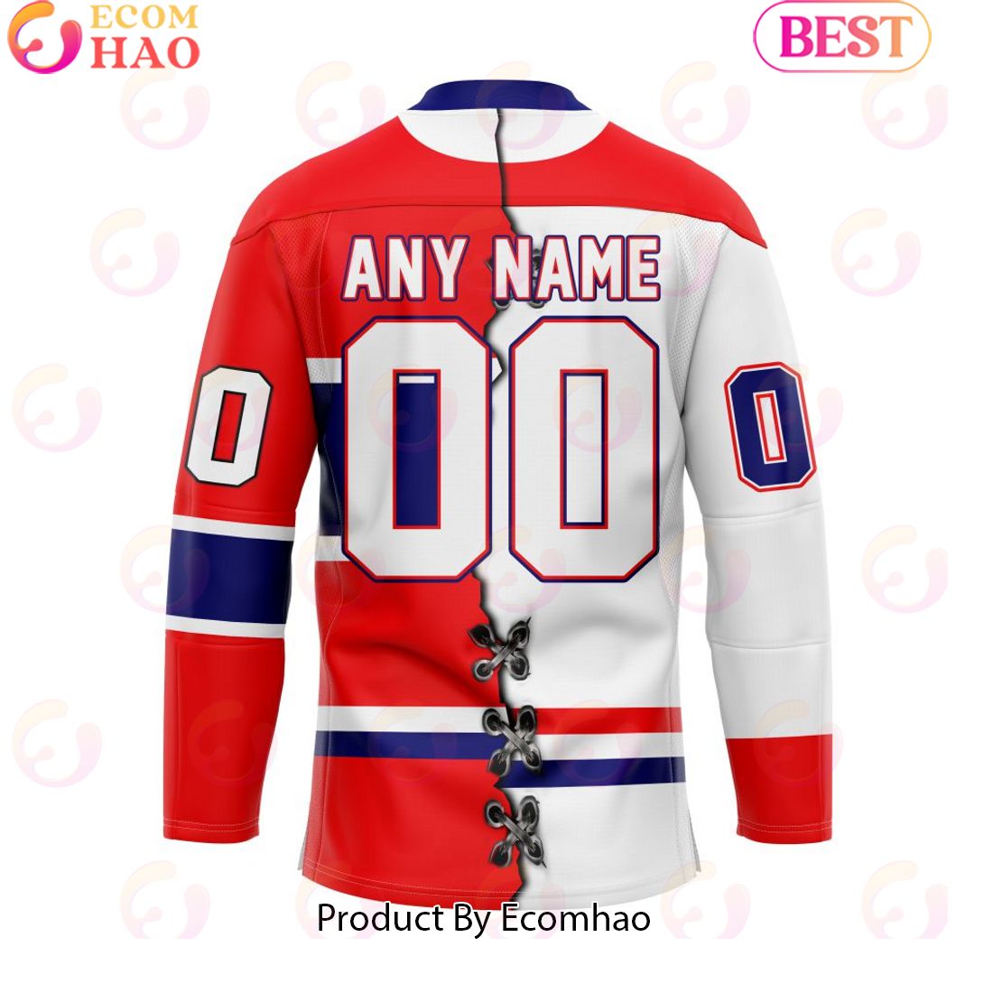 Custom Spokane Chiefs Mix Home And Away Hockey Jersey