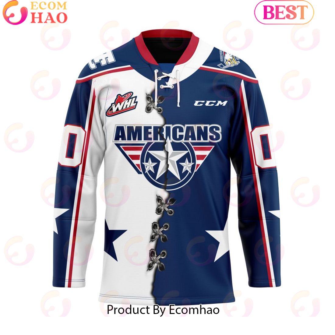 Custom Wenatchee Wild Mix Home And Away Hockey Jersey