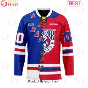 Personalized OHL Kitchener Rangers Mix Home And Retro Hockey Jersey