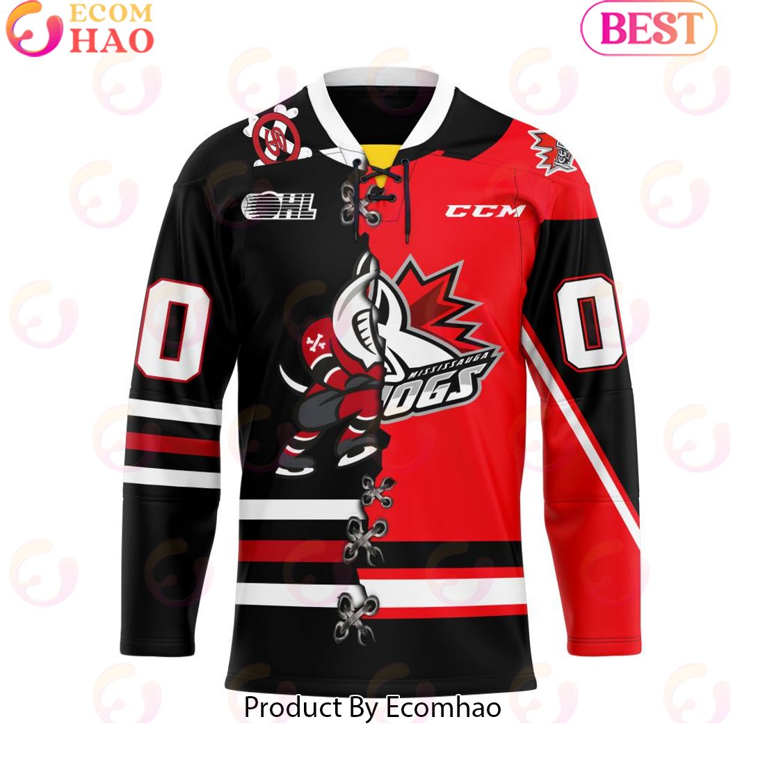 Personalized OHL Niagara IceDogs Mix Home And Retro Hockey Jersey