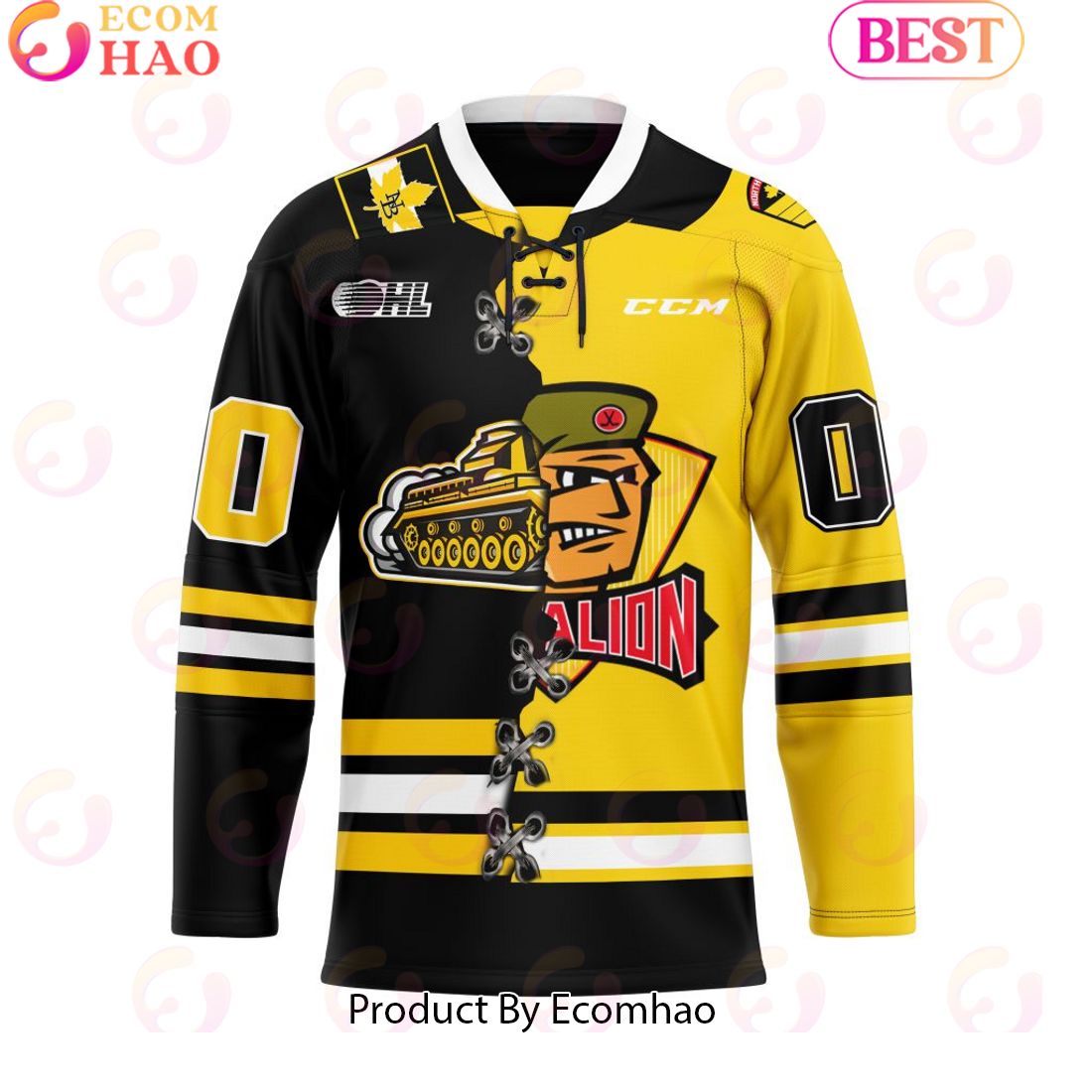 Personalized OHL North Bay Battalion Mix Home And Retro Hockey Jersey