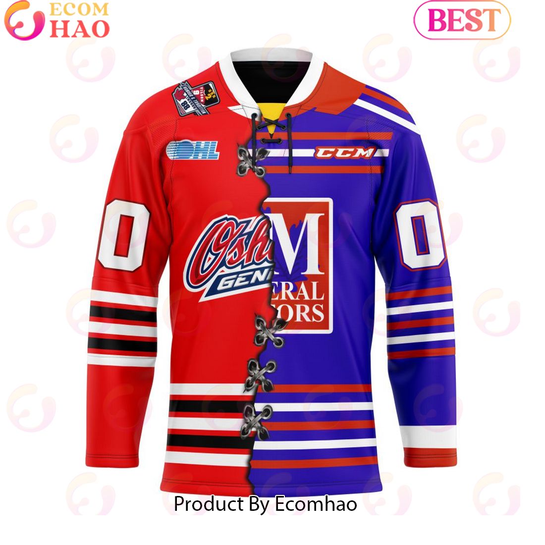 Personalized OHL Oshawa Generals Mix Home And Retro Hockey Jersey