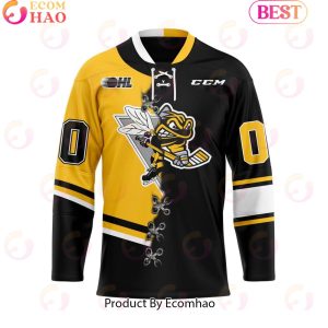 Personalized OHL Sarnia Sting Mix Home And Retro Hockey Jersey
