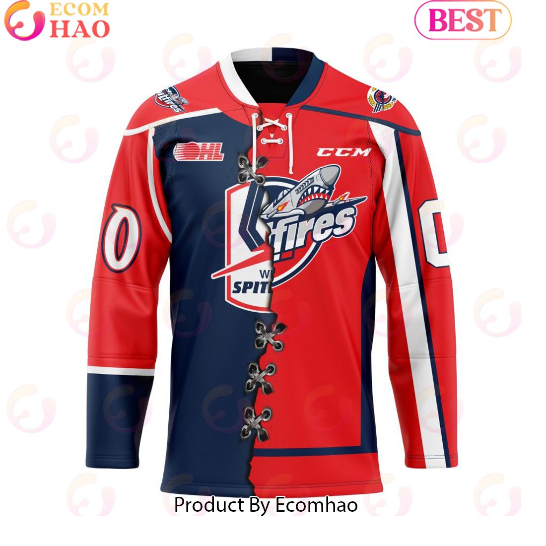 Personalized OHL Windsor Spitfires Mix Home And Retro Hockey Jersey