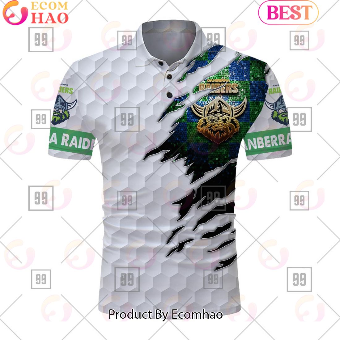 Personalized Golf NRL Canberra Raiders Polo Shirt