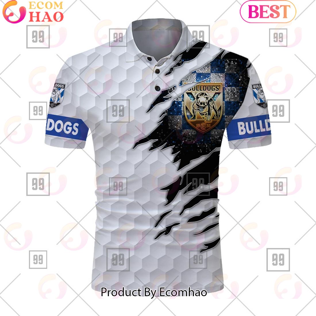 Personalized Golf NRL Canterbury Bankstown Bulldogs Polo Shirt