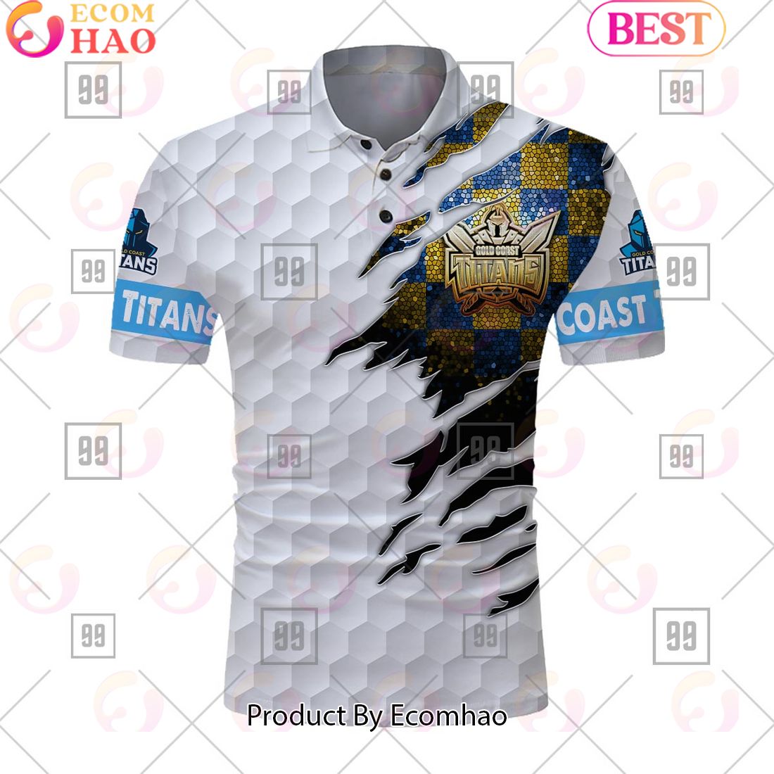 Personalized Golf NRL Gold Coast Titans Polo Shirt