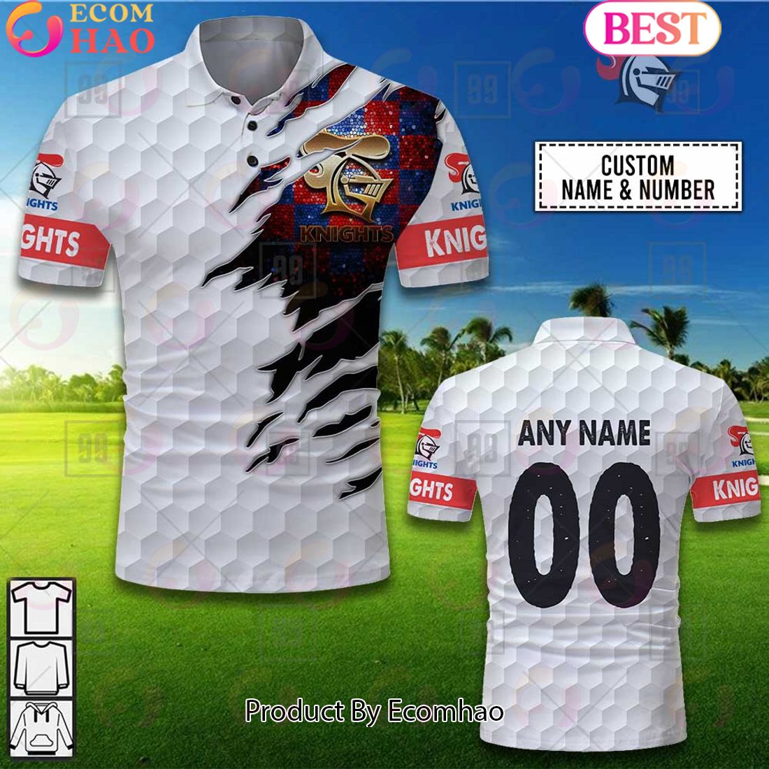 Personalized Golf NRL Newcastle Knights Polo Shirt