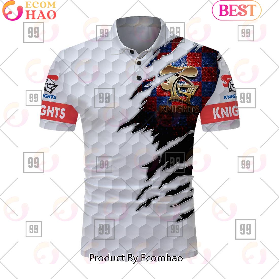 Personalized Golf NRL Newcastle Knights Polo Shirt