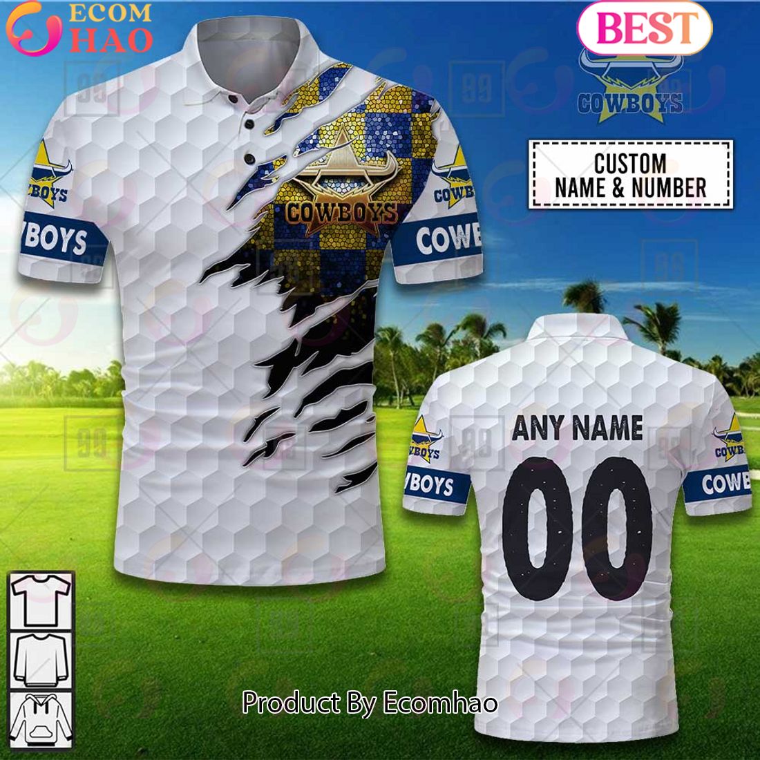 Personalized Golf NRL North Queensland Cowboys Polo Shirt