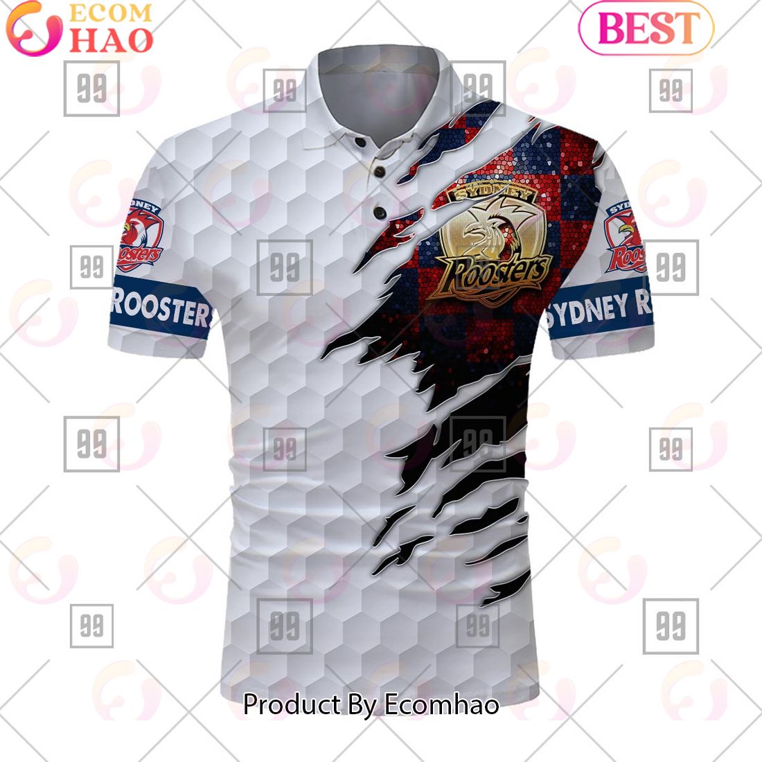 Personalized Golf NRL Sydney Roosters Polo Shirt