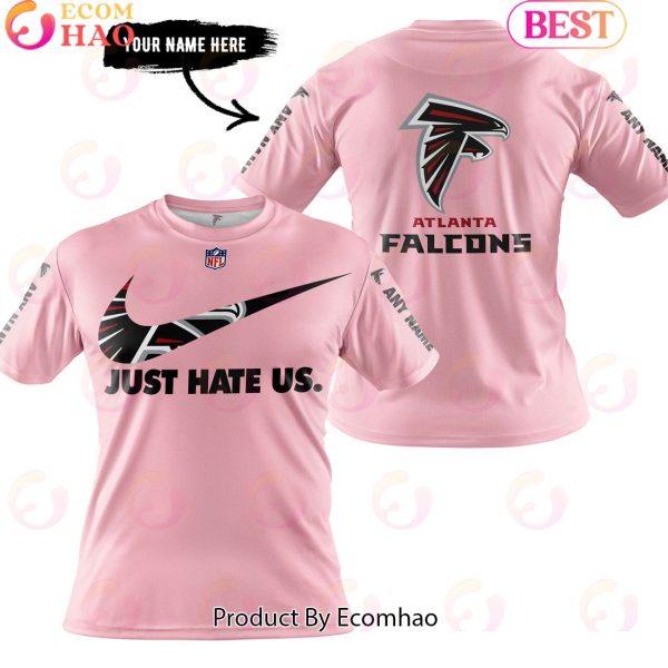 Just Hate Us Pink Custom Name Atlanta Falcons Hoodie