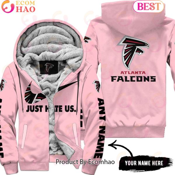 Just Hate Us Pink Custom Name Atlanta Falcons Hoodie