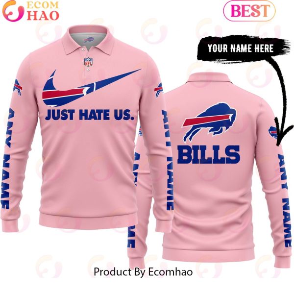 Just Hate Us Pink Custom Name Buffalo Bills Hoodie