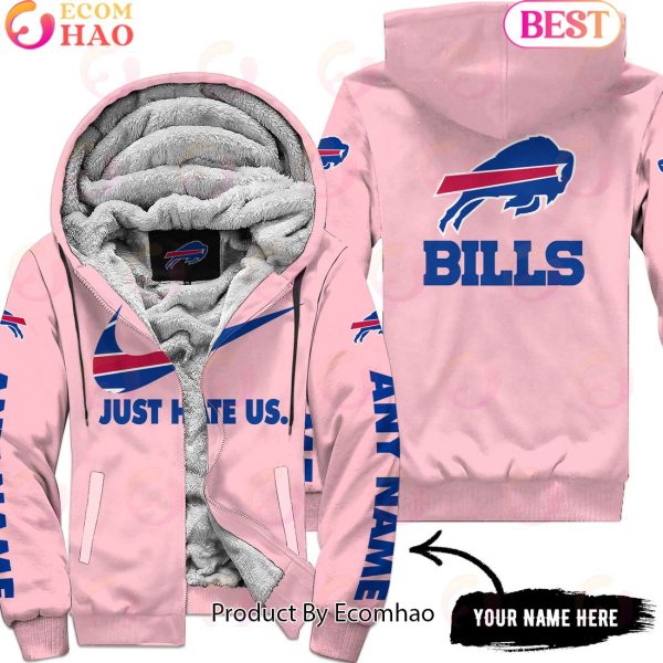 Just Hate Us Pink Custom Name Buffalo Bills Hoodie