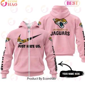 Just Hate Us Pink Custom Name Jacksonville Jaguars Hoodie