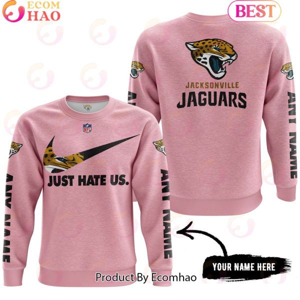 Just Hate Us Pink Custom Name Jacksonville Jaguars Hoodie