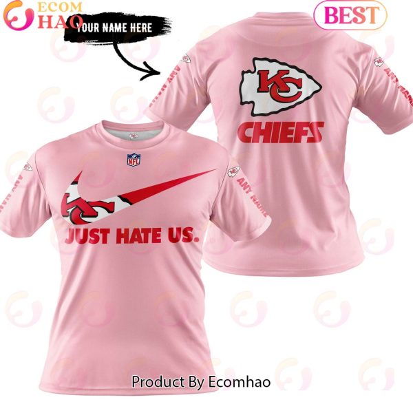 Just Hate Us Pink Custom Name Kansas City Chiefs Hoodie