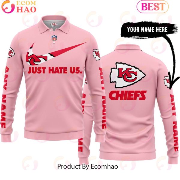 Just Hate Us Pink Custom Name Kansas City Chiefs Hoodie