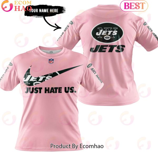 Just Hate Us Pink Custom Name New York Jets Hoodie