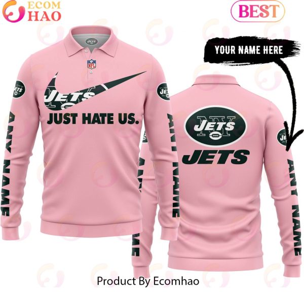 Just Hate Us Pink Custom Name New York Jets Hoodie