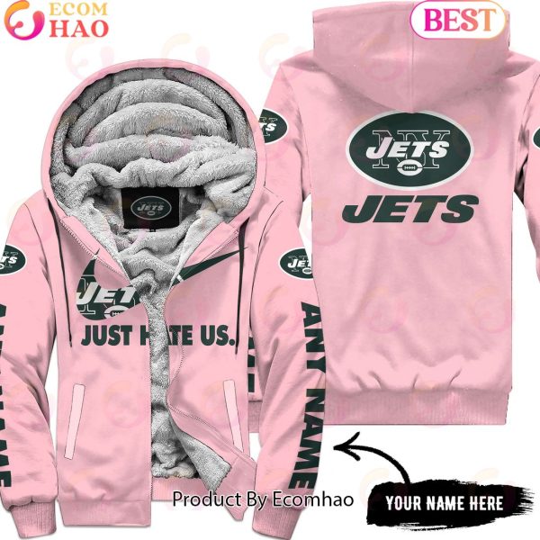 Just Hate Us Pink Custom Name New York Jets Hoodie