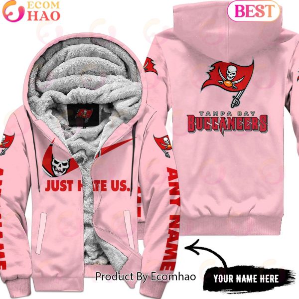Just Hate Us Pink Custom Name Tampa Bay Buccaneers Hoodie
