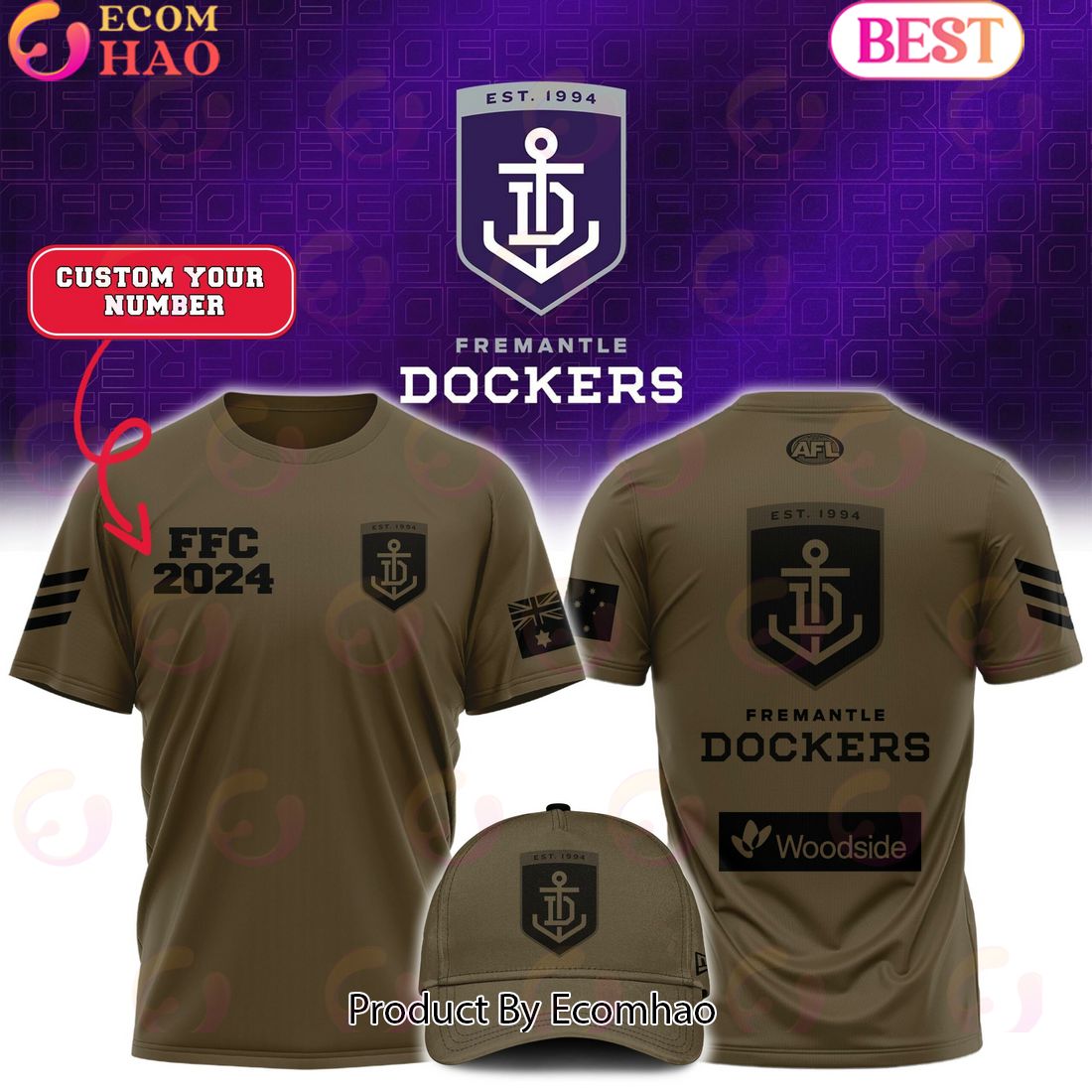 AFL Fremantle Dockers Football Club Limited Edition Army Tee