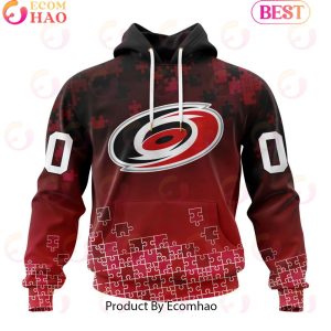 Personalized NHL Carolina Hurricanes Special Autism Awareness Design ST2403 3D Hoodie
