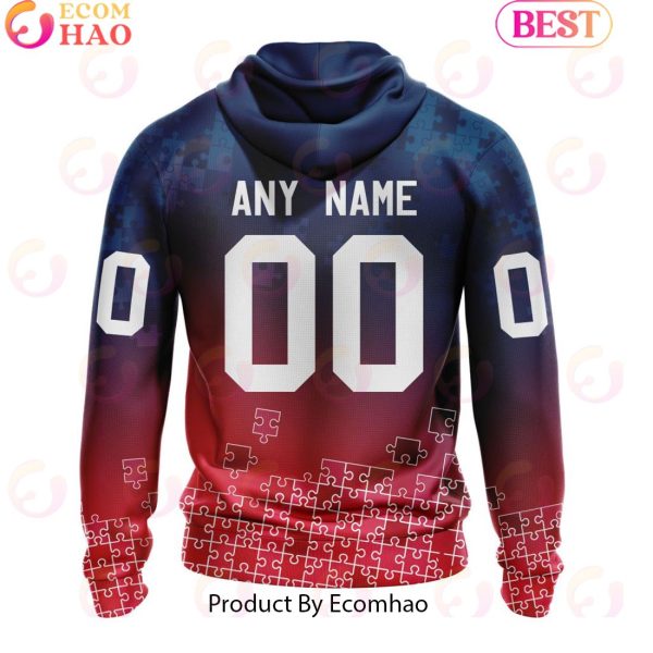 Personalized NHL Columbus Blue Jackets Special Autism Awareness Design ST2403 3D Hoodie