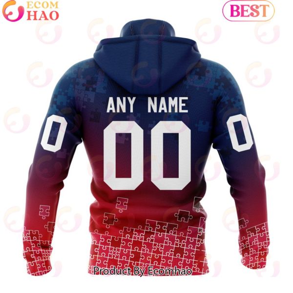 Personalized NHL Columbus Blue Jackets Special Autism Awareness Design ST2403 3D Hoodie