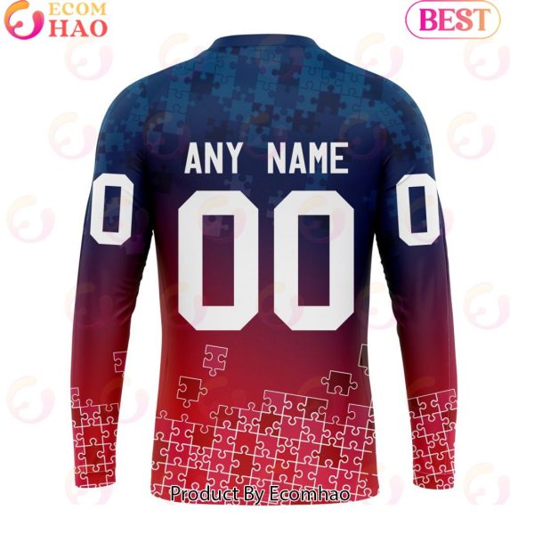 Personalized NHL Columbus Blue Jackets Special Autism Awareness Design ST2403 3D Hoodie