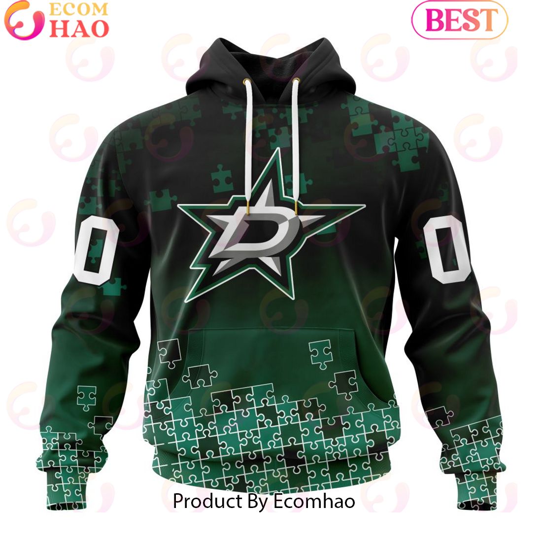 Personalized NHL Dallas Stars Special Autism Awareness Design ST2403 3D Hoodie