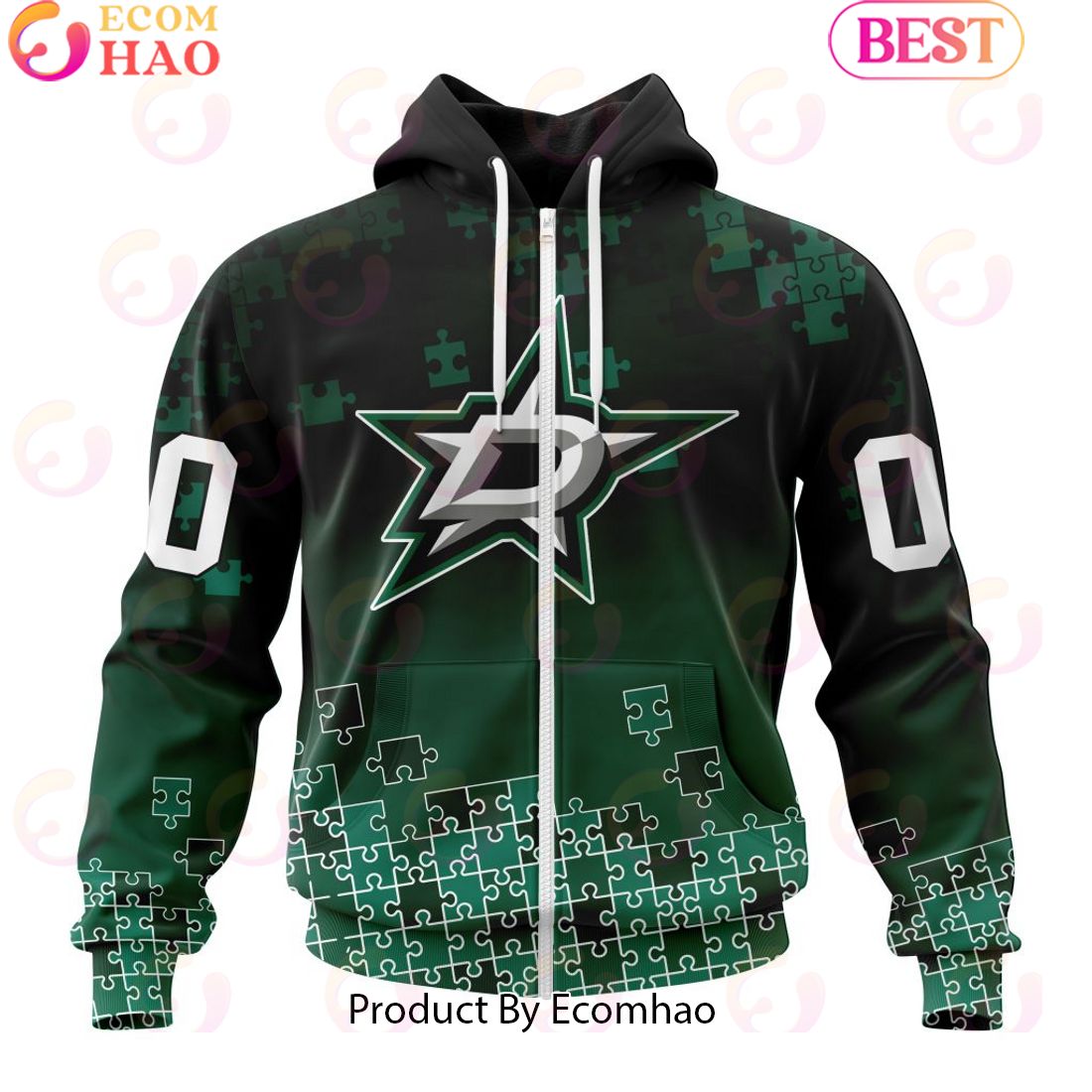 Personalized NHL Dallas Stars Special Autism Awareness Design ST2403 3D Hoodie