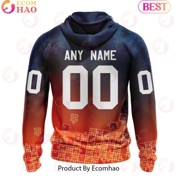 Personalized NHL Edmonton Oilers Special Autism Awareness Design ST2403 3D Hoodie