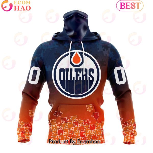 Personalized NHL Edmonton Oilers Special Autism Awareness Design ST2403 3D Hoodie