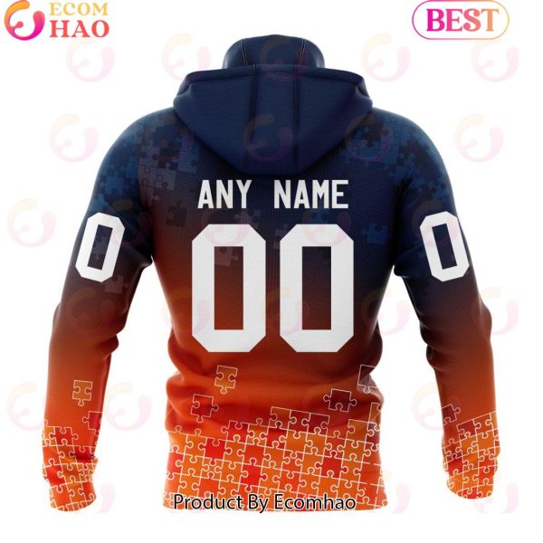 Personalized NHL Edmonton Oilers Special Autism Awareness Design ST2403 3D Hoodie